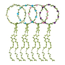 Wanciler 4pcs Flower Hair Bands for Wedding - Bridal Floral Headband Boho Hair Accessories for Bridal, Bridesmaids and Flower Girls.