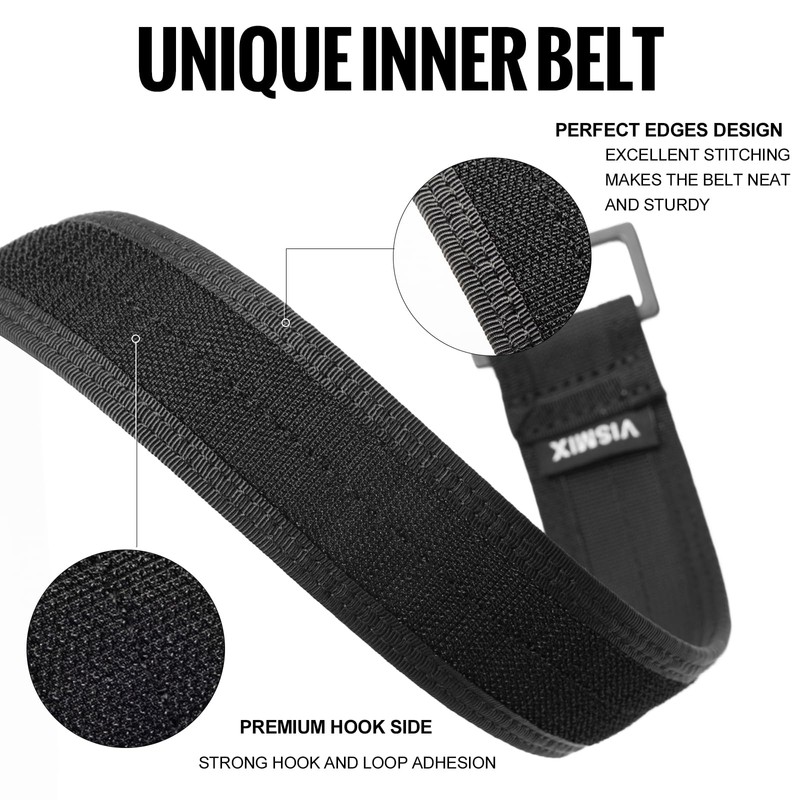 VISMIX Inner/EDC Belt 1.5" Hook Liner Inner Belt Fit Inside