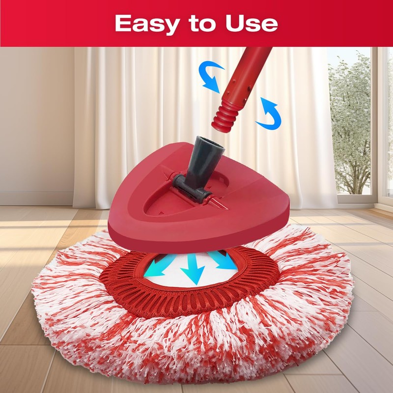 4 Pack Spin Mop Accessories Replacement for Vileda/o-ceda, 3 Built-in