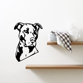 DesignToRefine Pit Bull Terrier Dog Portrait Decor Wall Mural Vinyl Decal Art Sticker (M384) 11 in by 16 in