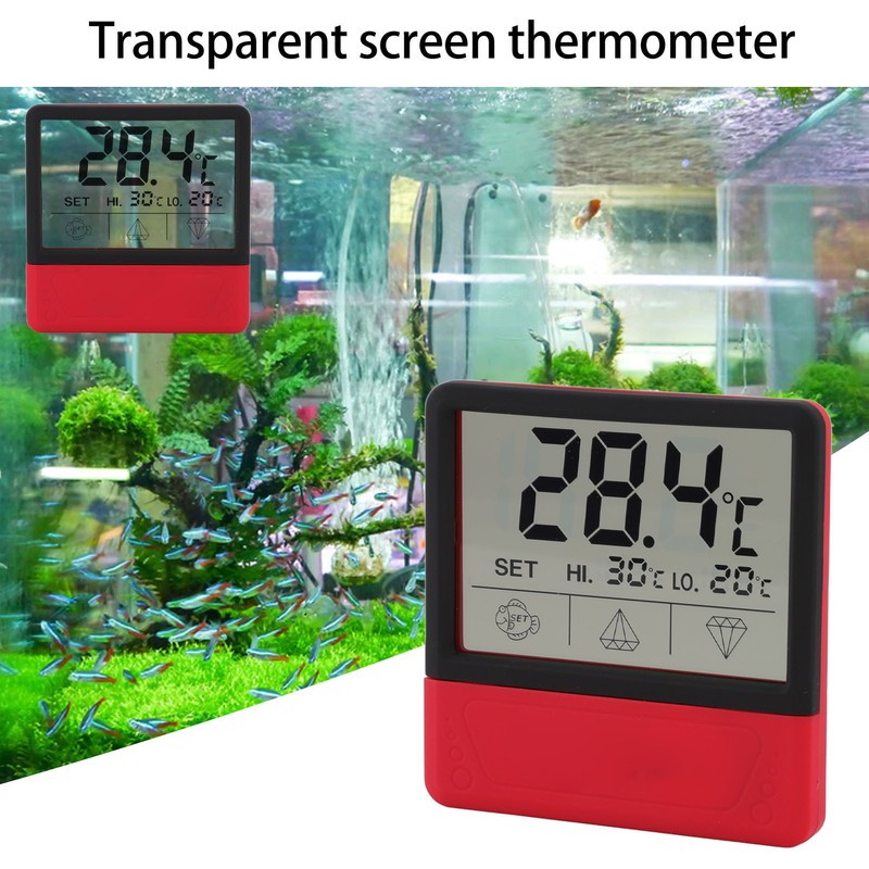 Digital Aquarium Thermometer High Accuracy High Temperature Alarm LED Fish
