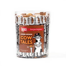 Goetze's Candy Caramel Brownie Cow Tales - 4.5 Pound Canister (72 Ounces) - Fresh from the Factory