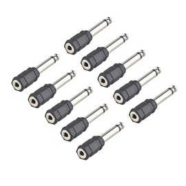 Alnicov 10 Pieces 6.35 mm Male to 3.5 mm Female Stereo Audio Headphone Jack Adapter for Headphones Earphones Guitar Amplifier