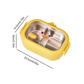 ISAKEN Stainless Steel Lunch Box for Children, Girls, Boys, Leak-Proof Bento Box, Lunch Box with 2 Compartments, Metal, Environmentally Friendly & BPA-Free, Lunch Boxes for School, Work, Picnic,