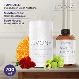 Levona Scent Essential Oil - Fresh Aroma for Home, Office, Hotel & Spa, Perfect in Humidifiers and Diffusers, Luxury Fragrance, With Nectarine, Rose, White Musk Notes - 700ml/ 23 fl oz, Sweet Honeydew