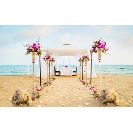 32.2" Height Versatile Gold Tall Vases for Centerpieces, Metal Trumpet Vases for Wedding Party Dinner Centerpiece, Road Lead for Anniversary Celebration Birthday, 2pcs