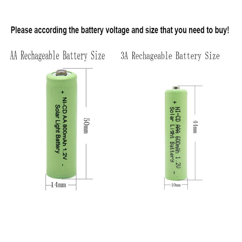 QBLPOWER Ni-CD AA 800mAh 1.2V Rechargeable Battery for Solar Outdoor