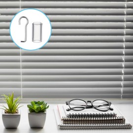 4 Set Horizontal Blinds Replacement Parts with Hook, Wand Wire and Sleeve Collar for Horizontal Mini Blinds Wand, Window Blind Repair Wand with 1 Inch Square Headrails for Horizontal Blinds