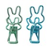 100 Pcs Cute Binder Clips Multipurpose Cartoon Rabbit Shape Blue