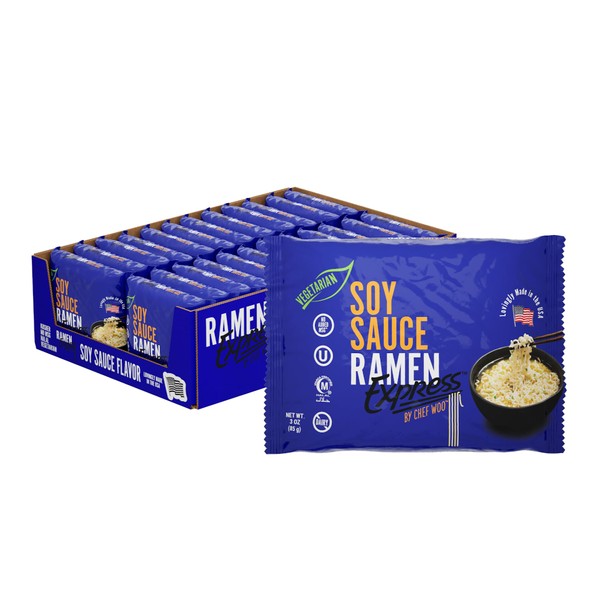 RAMEN EXPRESS Soy Sauce Flavor Ramen Noodle Packs, 3 Oz