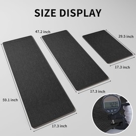 YDKGL Kitchen Mats for Floor, Super Absorbent Kitchen Rugs Non Slip Washable, Soft Imitation Linen Braided Kitchen Runner Rug, Standing Mat Kitchen Sink Mat, Easy to Clean, Black 17x47