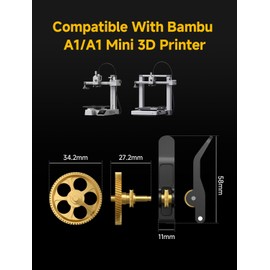 Upgraded Extruder Gear Assembly Replacement Kit Compatible with Bambu Lab A1 & A1 Mini 3D Printers