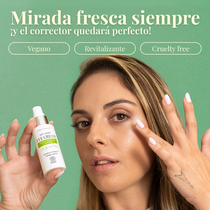 Alma Secret Contorno de Ojos Antiedad con Aguacate, Té Verde
