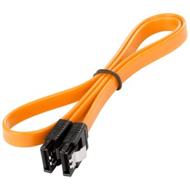 POPPSTAR 1 x SATA Cable SSD/HDD (0.5 m SSD Data Cable / SATA 3 Cable SSD, 2 Straight Connectors) up to 6 Gbit/s, Orange
