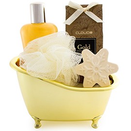 BRUBAKER Cosmetics 5 Piece Vanilla Bath Gift Set with Bath - Gold