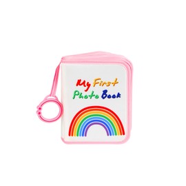 XFveivoo Baby's My First Family Photo Album for Baby Holds 21 4x6 Photos, Baby Photo Album Soft Cloth Book My First Album for 4x6 Baby Shower Kids Toddlers Pictures Toddler Photo Album (Pink)