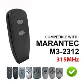 Upgrade M3-2312 Garage Remote, compatible with Marantec 315MHz remote, 2-button digital 382 garage door opener remote, fits for M4500, M4700, M4500e, Synergy 260/270 garage door openers, etc. (2 Pack)