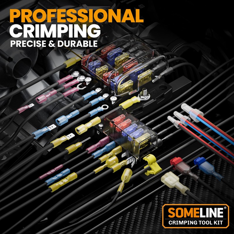 SOMELINE® Heat Shrink Connector Crimp Tool Kit - with 48