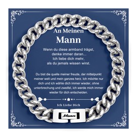 SUNSH Men's Bracelet Stainless Steel Bracelets Curb Chain Silver Men's Bracelets for Men Cuban Bracelet 8 mm Wide Gifts for Dad Son Brother Man Graduation Father's Day Gift, Stainless Steel, Bead