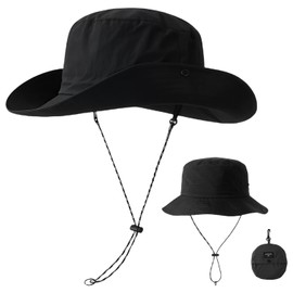 AFZH Men's Safari Hat, 2-Way Folding, Integrated Storage, Compatible Head Size 21.3 - 26.0 inches (54 - 66 cm), UPF50+, Compact, UV Protection Hat, UV Protection, Sun Protection, Waterproof