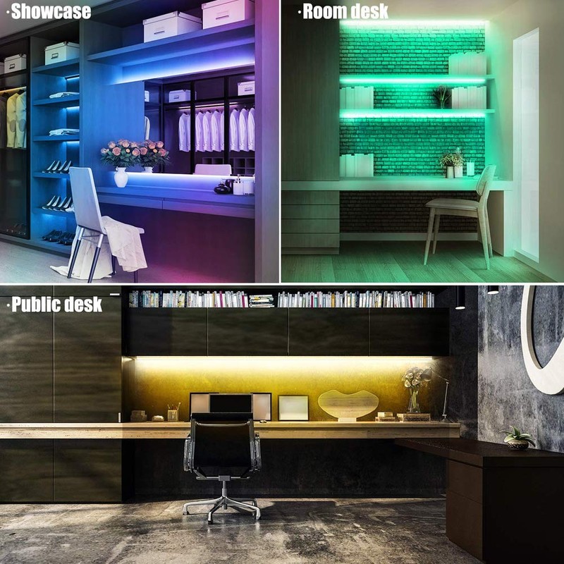 LAIFUNI Dimmable Under Cabinet Lighting, RGB LED Light Bar, Inline