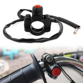 CNC Motorcycle Engine Start Stop Kill Switch Button Universal Compatible with Motorcycles, Dirt Bike, ATV, Scooters, Quard Etc,Red-Black