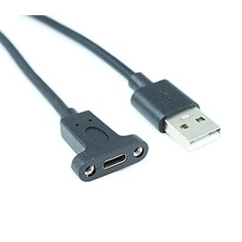 MyCableMart 6inch USB 2.0 Type A Male to C Female 480Mbps Panel Mount Cable