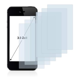 Savvies 6 Pack 3" Screen Protector for Smartphones and Mobile Phones with 3.0 inch (7.6 cm) [60 x 45 mm, 4:3] Protection Film Clear