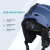 VANRORA Ski Helmet and Goggles Set, Navy Blue M/Grey Lens