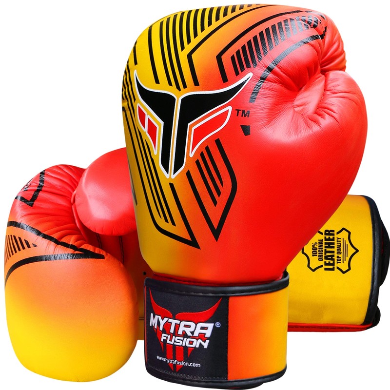 Mytra Fusion Boxing Gloves Real Leather RL8 Punching Sparring Training