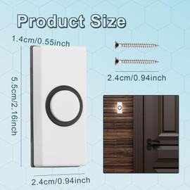 iwiio Wired Door Bell Push, Universal Wired Doorbell, White Doorbell Wired, Traditional Door Bell, Wall Mounted Doorbell Switch Garage Doorbell Button, Easy Installation, 55 * 24 * 14mm