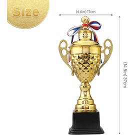 LYCN Golden Winner Trophy, 37 cm Large Trophy for Sports Tournaments, Competitions, Ceremonies and Parties