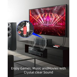 GELRHONR 2 Pack 2RCA to 2RCA Cable 1FT, Short 2 RCA Male to 2 RCA Male Stereo Audio Cable for Subwoofer, Speaker, Home Cinema and More (2RCA Male to Male)