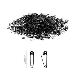DBOO 100 Safety Pins BLACK 18mm Small Tiny Mini Pins Metal Sewing Art Craft Size Tiny Tag Dress Pin (Black)
