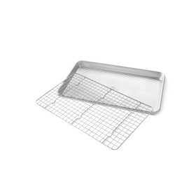 USA Pan Jelly Roll Baking Pan and Bakeable Nonstick Cooling Rack, Metal