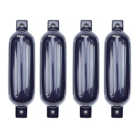 MSC Vinyl Ribbed Boat Fenders Bumpers (Navy Blue, 5.5" x 20")