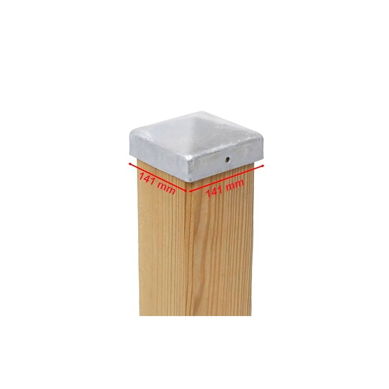 2x Pfostenkappe Pyramide 141 x 141 mm Stahl feuerverzinkt (2)