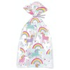 Unique 63394 - Cellophane Party Bags - Rainbow & Unicorn