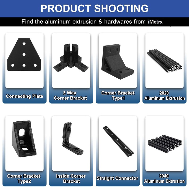 iMetrx 24pcs 2020 Staight Connector Corner Bracket Joint Plate 2020