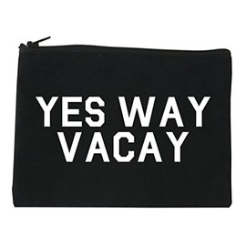 Yes Way Vacay Vacation Cosmetic Makeup Bag Black Medium