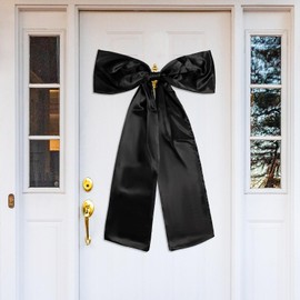 Auiremrti Large Black Satin Bow, Themed Birthday Party Decoration, Giant Wall Bow for Girls and Women, Home Decor, Backdrop, Babyshower
