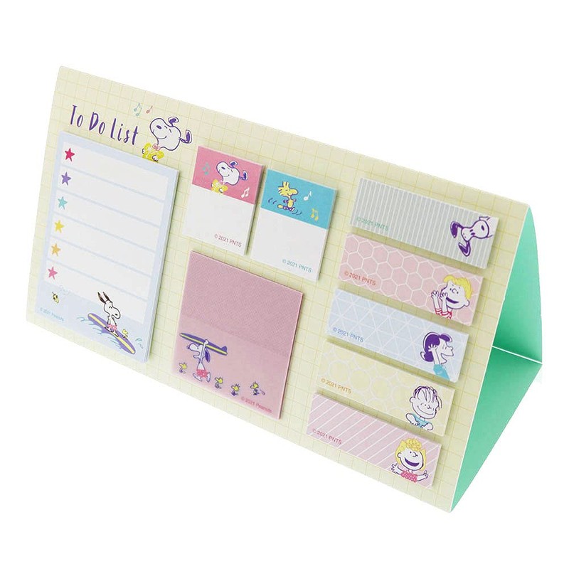 Sunstar Stationery Snoopy Sticky Notes Stand, Glitter with Cream S2831562