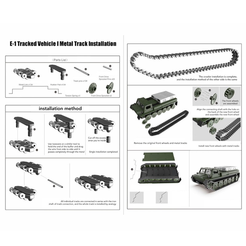 Model Tank Track Parts Full Scale Plastic Aluminum Alloy Chain
