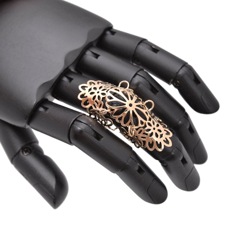 chelseachicNYC Adjustable Floral 3 Part Knuckle Statement Ring (Gold)