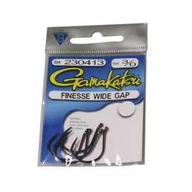 Gamakatsu Finesse Wide Gap Hook-6 Per Pack Black, Unisex-Adult, Fishing Reel,Bait cast,Fishing Rod, 230414, Black, 4/0