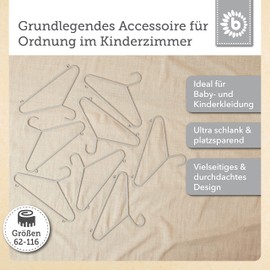 Bieco Children's Coat Hangers, Plain Colours, Packs of 8/16/32