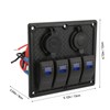 4 Gang Rocker Switch Panel LED Waterproof Dual USB Charging