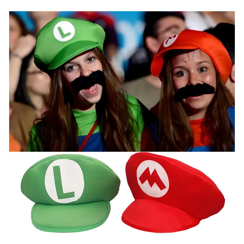 Kit Sombreros AC Mario Bros Luigi Adulto Infantil 6 Piezas