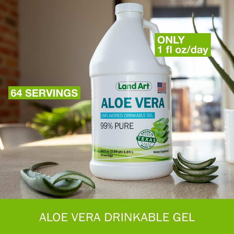 Organic Aloe Vera Drinkable Gel for Heartburn & Acid Reflux