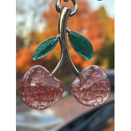Unbranded Crystal Cherry Pendant Ornaments Cherry Charms Sweet Car Keyring  Hanging